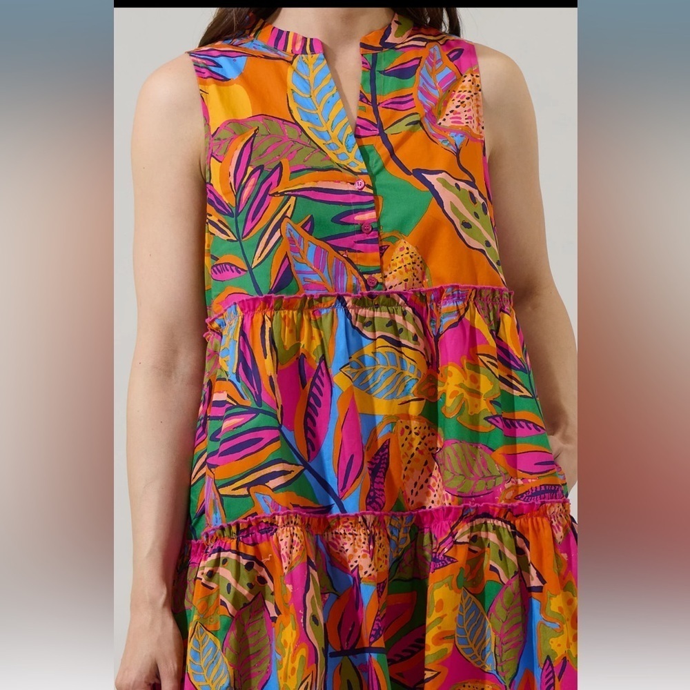SugarLips Milana Floral Adrina Shift Tiered Mini Dress - Picture 5 of 7